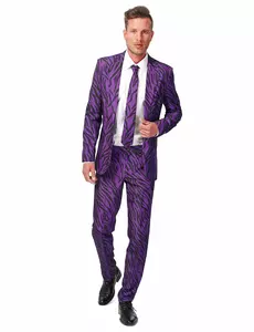Lila Mr. Tiger-kostym herr Suitmeister™, Storlek: Small (EU 44-46)
