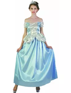 Blå Askungen-prinsessmaskeraddräkt för dam, Storlek: Medium