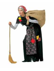 Maskeraddräkt häxan Befana vuxen, Storlek: Small