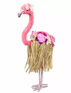 Rosa flamingodekoration på fötter 35 x 16 cm