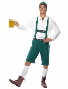 Grön bayersk maskeraddräkt herr, Storlek: Large