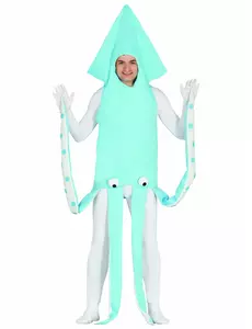 Bläckfiskmaskeraddräkt blå vuxen