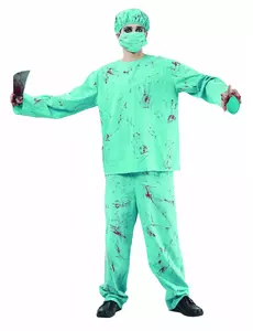 Zombie-kirurgmaskeraddräkt Halloween vuxen, Storlek: Medium