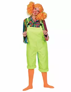 Neongrön overallmaskeraddräkt vuxen, Storlek: Large