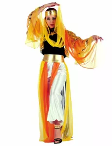Orientalisk dansös-maskeraddräkt med slöja dam, Storlek: Medium