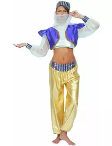 Färgglad orientalisk dansösmaskeraddräkt för dam, Storlek: Small