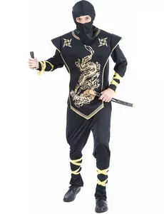 Maskeraddräkt ninja med gyllene drakar herr