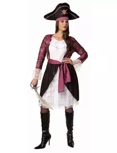 Rosa piratmaskeraddräkt dam