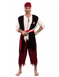 Piratkorsarmaskeraddräkt herr, Storlek: Medium/Large
