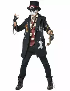Lyxig voodoo-prästmaskeraddräkt för herr, Storlek: M