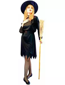 Svart häxmaskeraddräkt dam Halloween