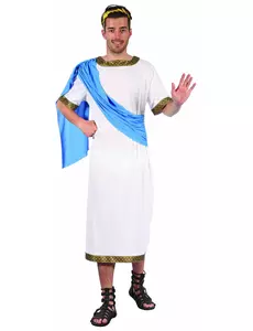 Blå grekisk gud-maskeraddräkt herr