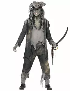 Piratskeletthäxa-maskeraddräkt herr Halloween, Storlek: Large
