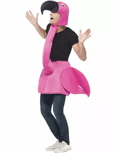Maskeraddräkt rosa flamingo vuxen