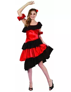 Flamenco-maskeraddräkt dam, Storlek: Small
