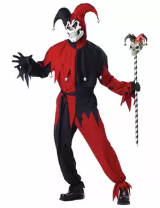 Joker Fou-maskeraddräkt för vuxen, Storlek: X-Large