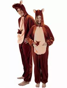 Brun maskeraddräkt som känguru vuxen, Storlek: Medium/Large