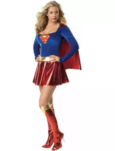Sexig Supergirl™-maskeraddräkt dam, Storlek: Small