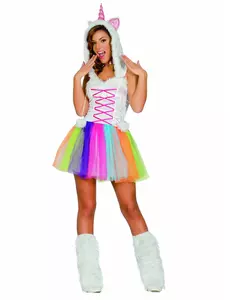 Miss enhörning-maskeraddräkt dam, Storlek: X-Small/Small (36-38)