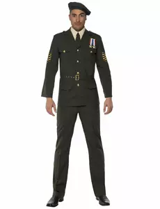 Militär officersmaskeraddräkt för herr, Storlek: Large