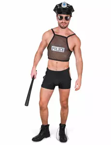 Maskeraddräkt sexig polis för herrar, Storlek: Medium
