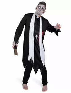 Maskeraddräkt zombifierad präst herr, Storlek: Medium