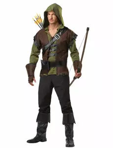 Robin Hood-maskeraddräkt herr, Storlek: X-Large
