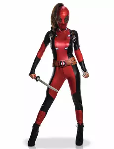 Sexig maskeraddräkt Lady Deadpool™ dam, Storlek: X-Small