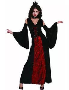Elegant vampyrmaskeraddräkt dam, Storlek: Small