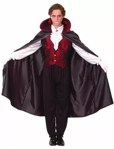 Röd vampyrmaskeraddräkt för herr Halloween, Storlek: Large