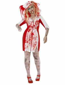 Zombiesjuksköterskemaskeraddräkt dam plus size Halloween, Storlek: XX-Large