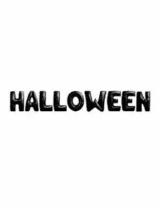 Aluminiumgirlang med Halloweenbokstäver svarta 40 cm