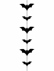 Svart fladdermusgirlang 150 x11 cm