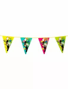 Plastgirlang med vimplar och tukan 45 x 30 cm 6 m