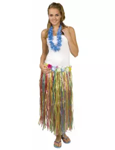Lång flerfärgad hawaiikjol dam