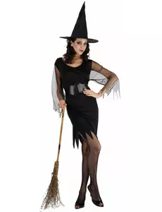 Häxmaskeraddräkt med tyllärmar för dam Halloween