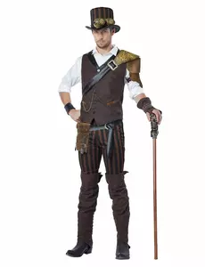 Maskeraddräkt steampunkäventyrare herr, Storlek: Small