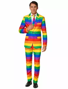 Mr. Rainbow Suitmeister™-maskeraddräkt herr, Storlek: Small (EU 44-46)