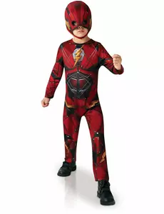 Klassisk Flash-maskeraddräkt Justice League ™ barn, Storlek: 5-6 år (110-116 cm)