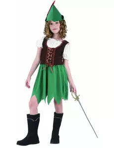 Maskeraddräkt skogsflicka, Storlek: 4-6 år (110-120 cm)