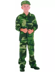 Maskeraddräkt militär kamouflage pojke, Storlek: 4-6 år (110-120 cm)