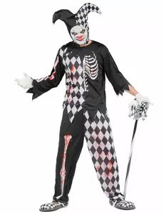 Blodig harlekinmaskeraddräkt herr, Storlek: M