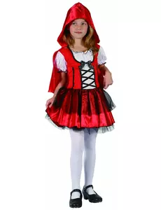 Maskeraddräkt Rödluvan för flickor, Storlek: 4-6 år (110-120 cm)