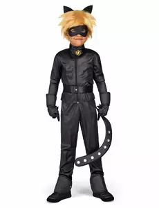 Komplett Chat Noir Miraculous™-maskeraddräkt barn, Storlek: 6-8 år (125-135 cm)