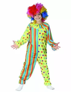 Färgglad clownmaskeraddräkt barn, Storlek: 4-6 år (110-120 cm)