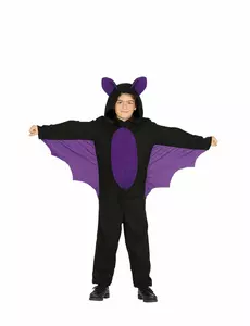 Svart och lila fladdermusmaskeraddräkt pojke, Storlek: 3-4 år (95-105 cm)