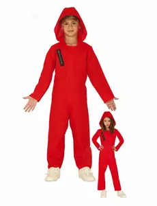 Röd tjuvmaskeraddräkt barn, Storlek: 5-6 år (110-115 cm)