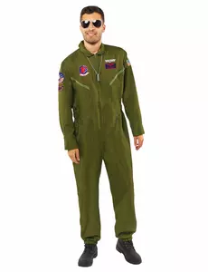 Top Gun™-maskeraddräkt i overall herr, Storlek: Medium