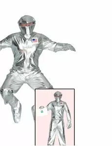 Silverfärgad astronautmaskeraddräkt vuxen