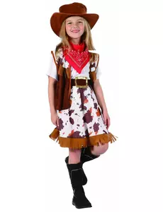 Vilda västern-cowboymaskeraddräkt flicka, Storlek: 4-6 år (110-120 cm)